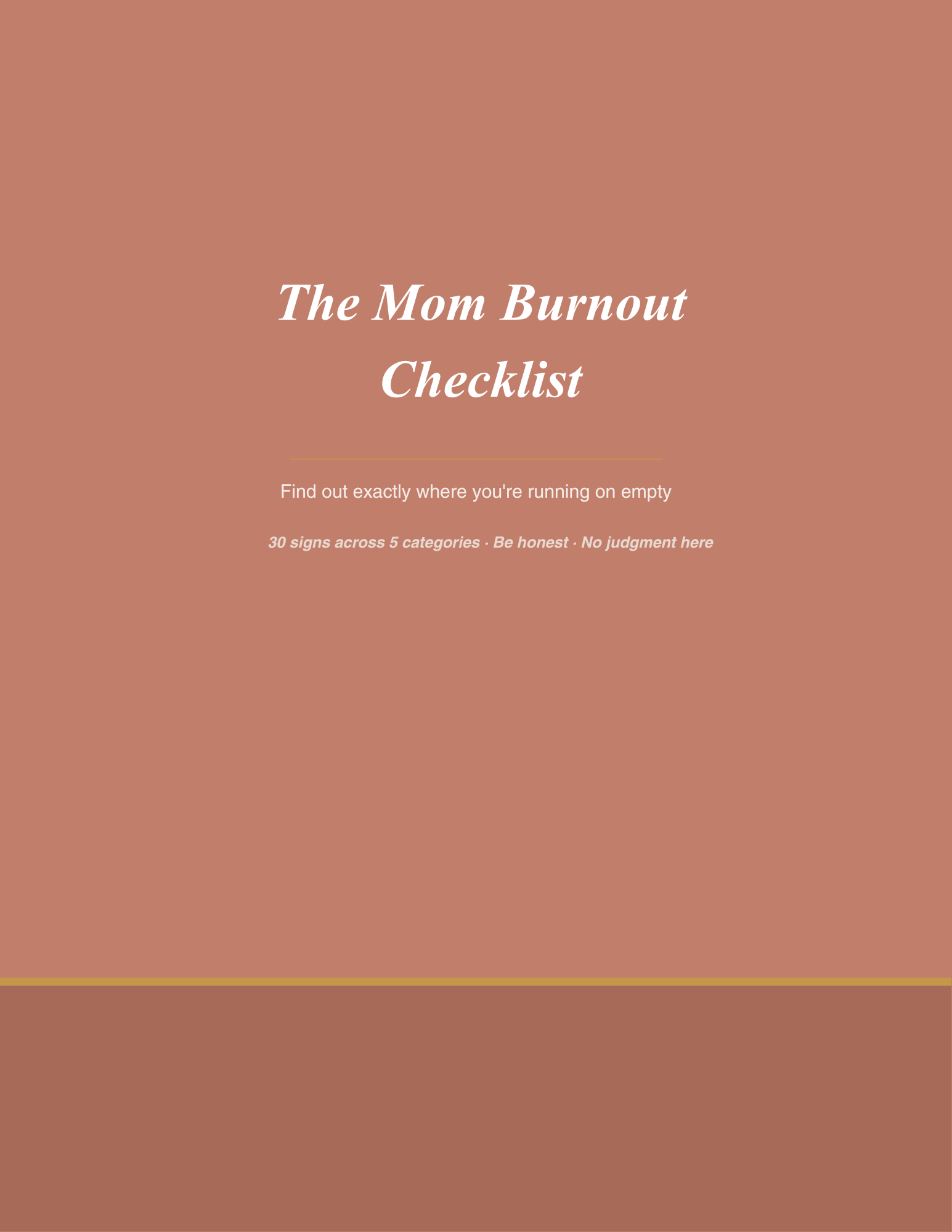 Free burnout checklist: find out exactly where you're running on empty